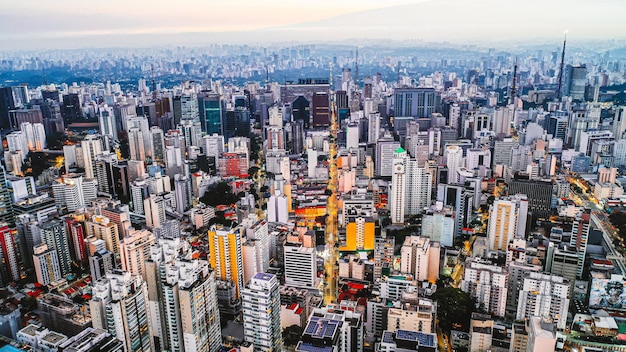 Aerial view of city buildings photo