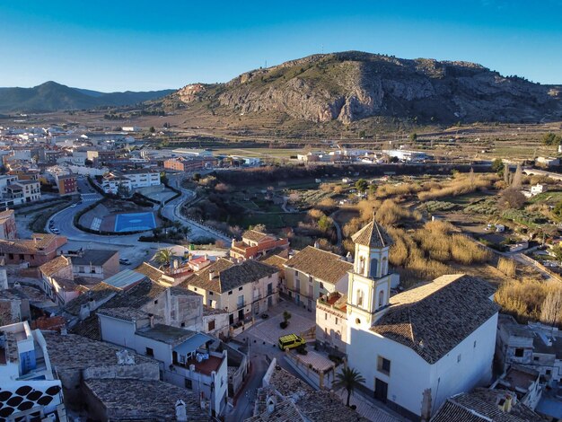 aerial view of the city of cehegin murcia spain