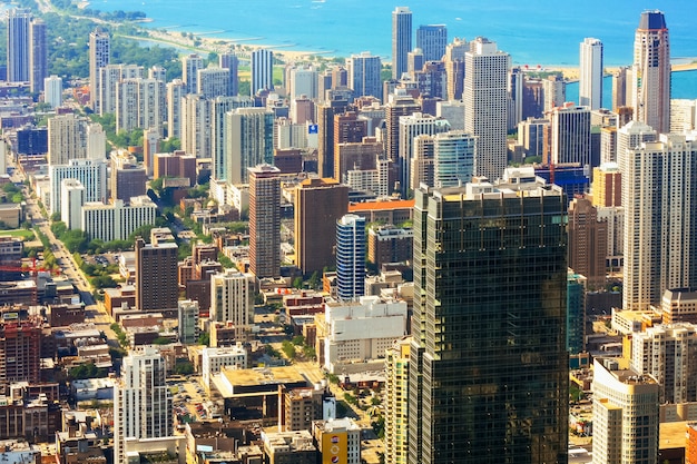  aerial view of city of Chicago