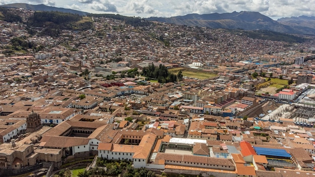 Aerial view of the city of Cusco