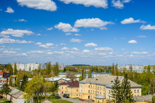 Вид с воздуха на город Кременчуг в Украине