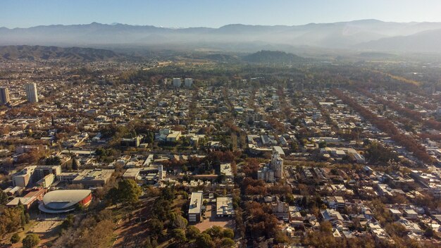 Aerial view of the city of Mendoza