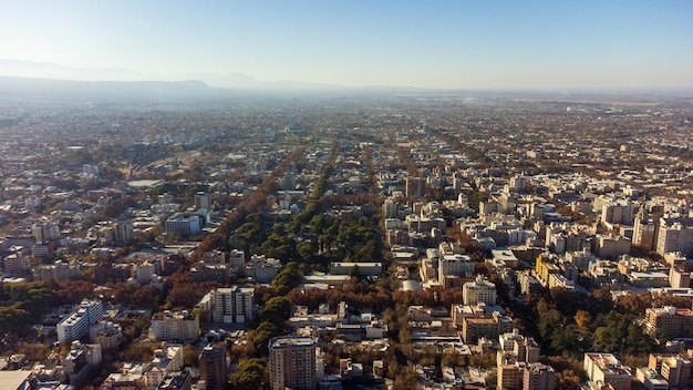 Aerial view of the city of Mendoza