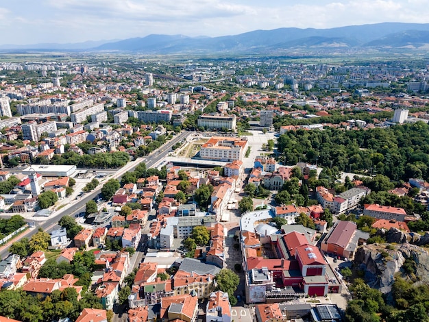 Photo aerial view of city of plovdiv bulgaria