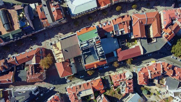 Aerial view of City of Plovdiv Bulgaria