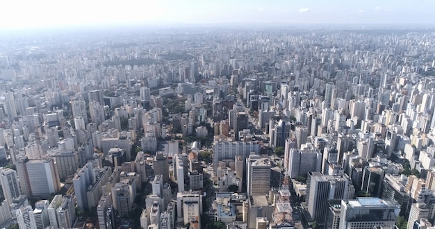 Aerial view of the city of Sao Paulo, Brazil.