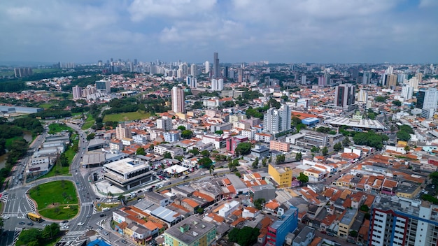 ソロカバ ブラジル市内中心部の街の空撮