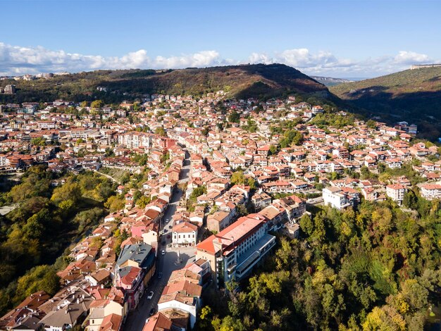 Aerial view of city of Veliko Tarnovo Bulgaria