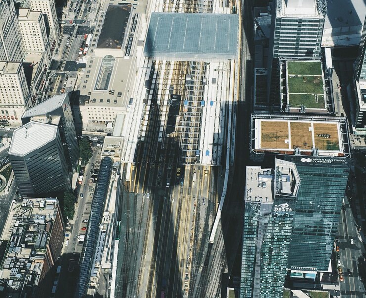 Photo 都市の空中景色