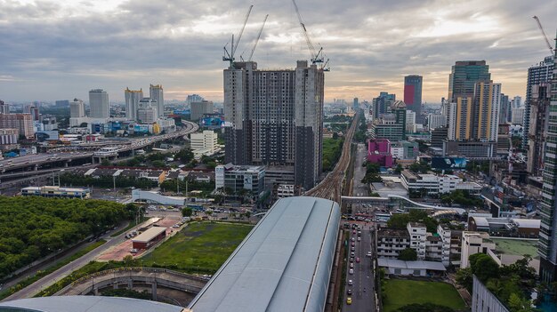 An aerial view of city