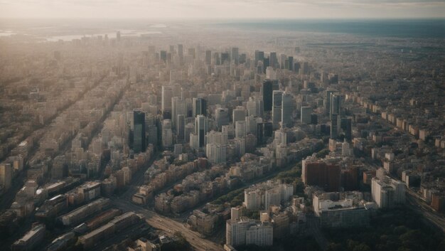 Photo aerial view on city