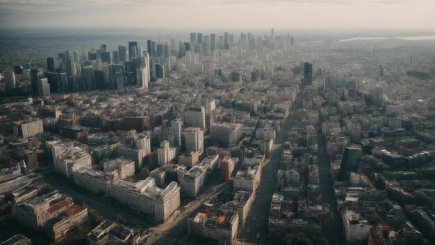 Photo aerial view on city