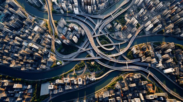 an aerial view of a city