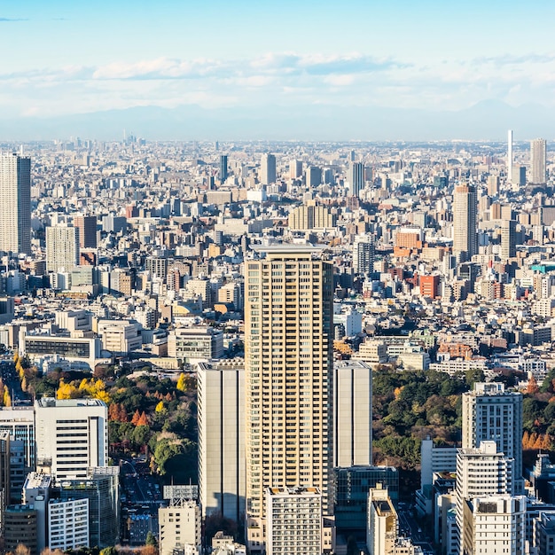 Photo aerial view of cityscape against sky