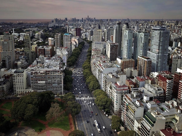 Photo aerial view of cityscape against sky