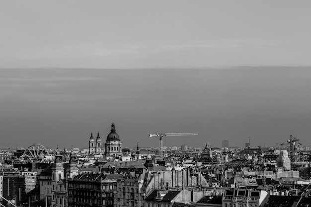 Aerial view of cityscape against sky