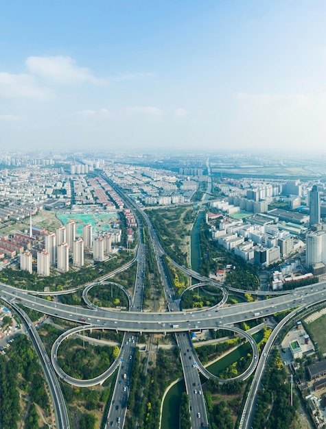 Photo aerial view of cityscape against sky