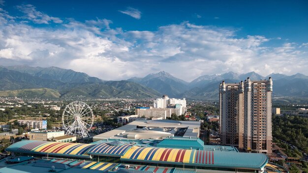 Aerial view of cityscape against sky