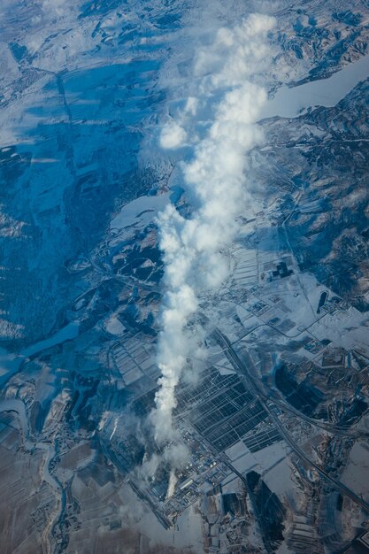 Foto vista aerea del paesaggio urbano