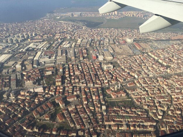 Foto vista aerea del paesaggio urbano