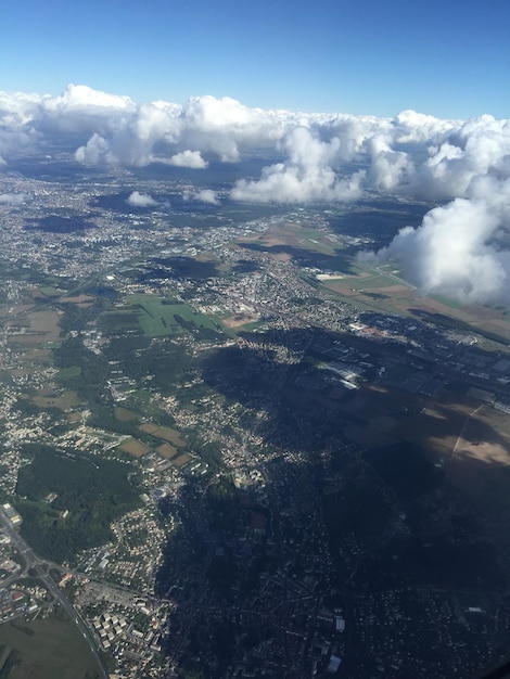 Foto vista aerea del paesaggio urbano