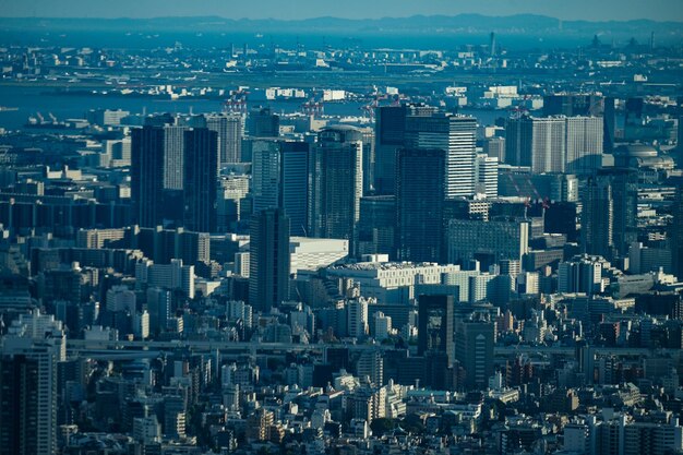 都市風景の空中写真