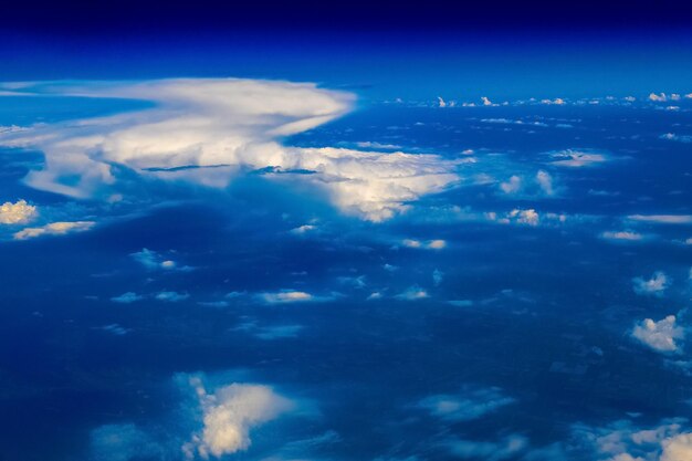 Aerial view of clouds over sea