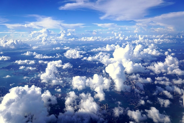 天空の雲の空中画像