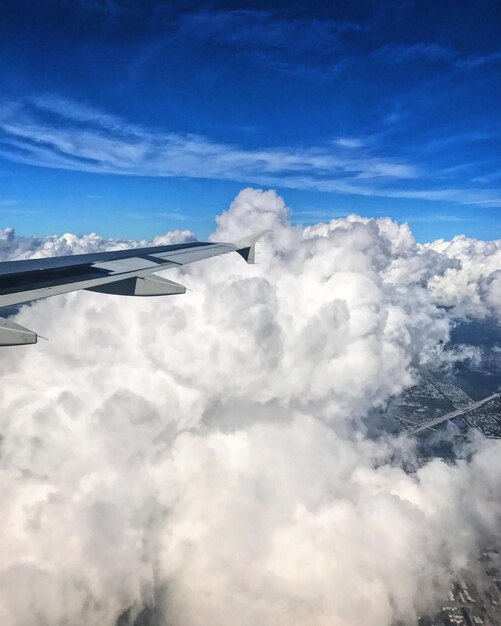 Photo aerial view of cloudscape against sky