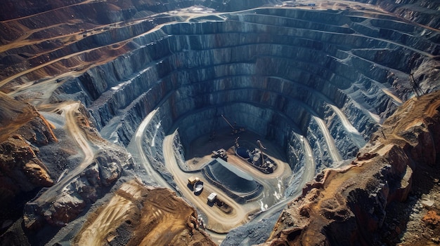 コバルト鉱山産業の空中写真
