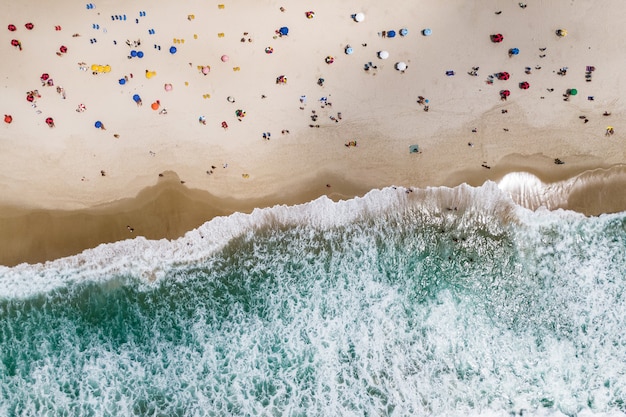 Aerial view of Copacabana Beach.