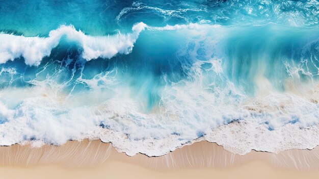 Aerial View of Crashing Ocean Waves