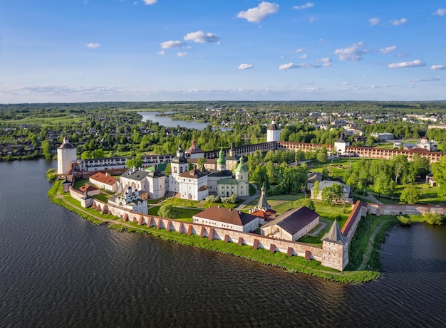 Aerial view of CyrilBelozersky Monastery Kirillov Russia