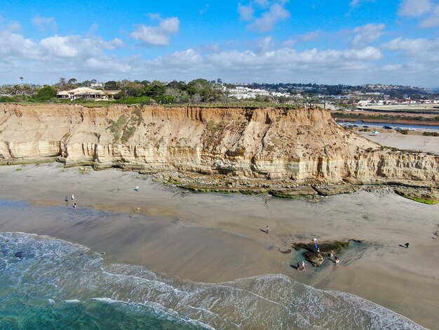 Premium Photo  Aerial view of del mar north beach, california coastal 