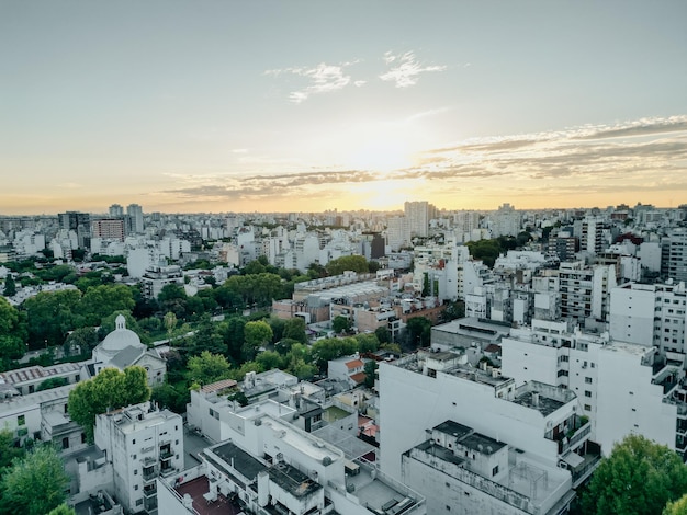 Photo aerial view of district colegiales buenos aires in argentina