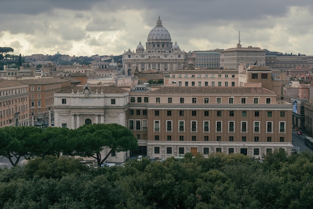 Aerial view of the dome of St. Peter's Cathedral