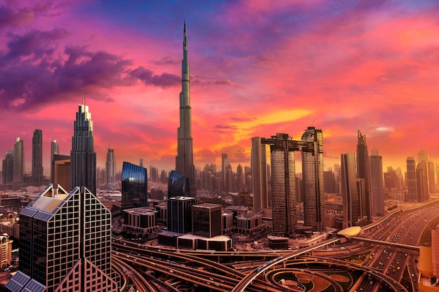 Vista aerea del centro di dubai