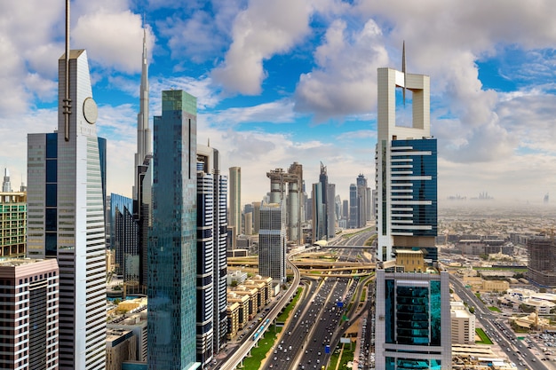 Aerial view of downtown Dubai