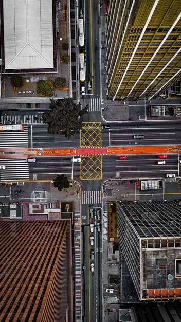 Photo aerial view of downtown intersection photo