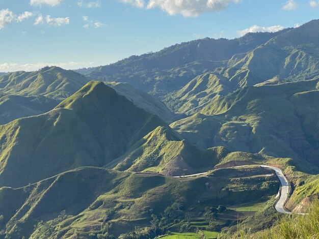 Aerial view of dramatic landscape