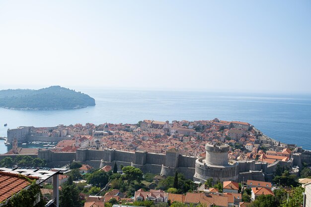 Aerial view of dubrovnik croatia