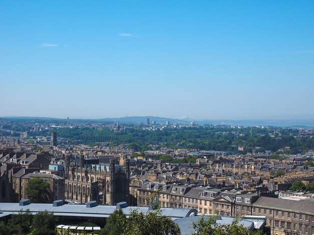 Aerial view of Edinburgh from Calton Hill