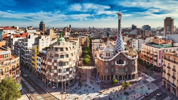 Aerial view of eixample district barcelona spain