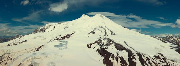 Aerial view of Elbrus mount Caucasus