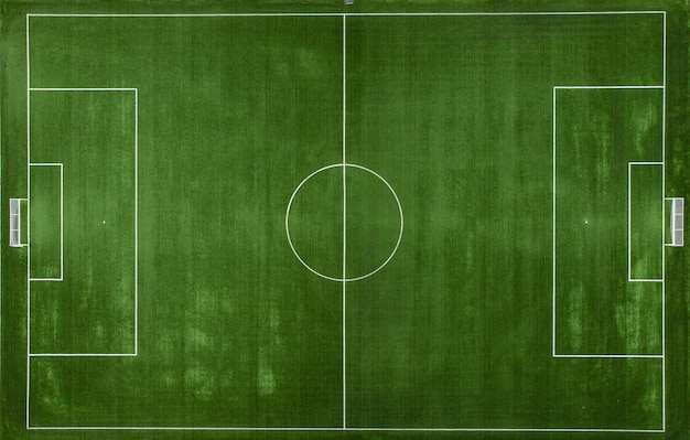 Aerial view of a empty football court