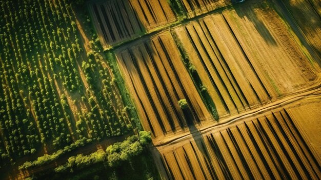 A aerial view of a farm Generative AI Art