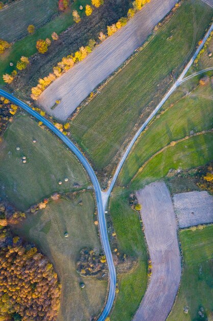 Aerial view of farm