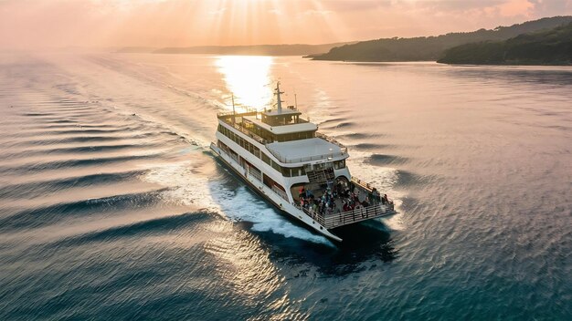 Aerial view of a ferry