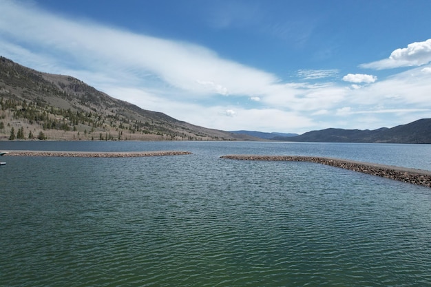 Aerial view of fish lake Utah