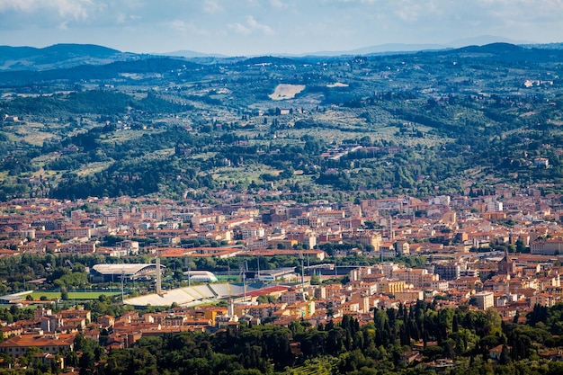 Aerial view to Florence city